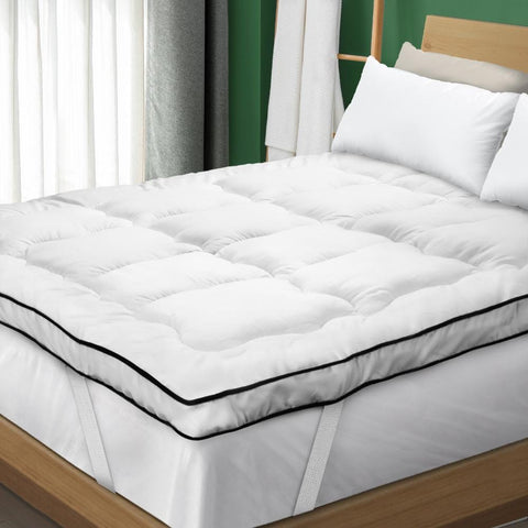 Enhance Your Sleep with our Single-Size Microfibre Pillowtop Mattress Protector Cover-Single\King Single