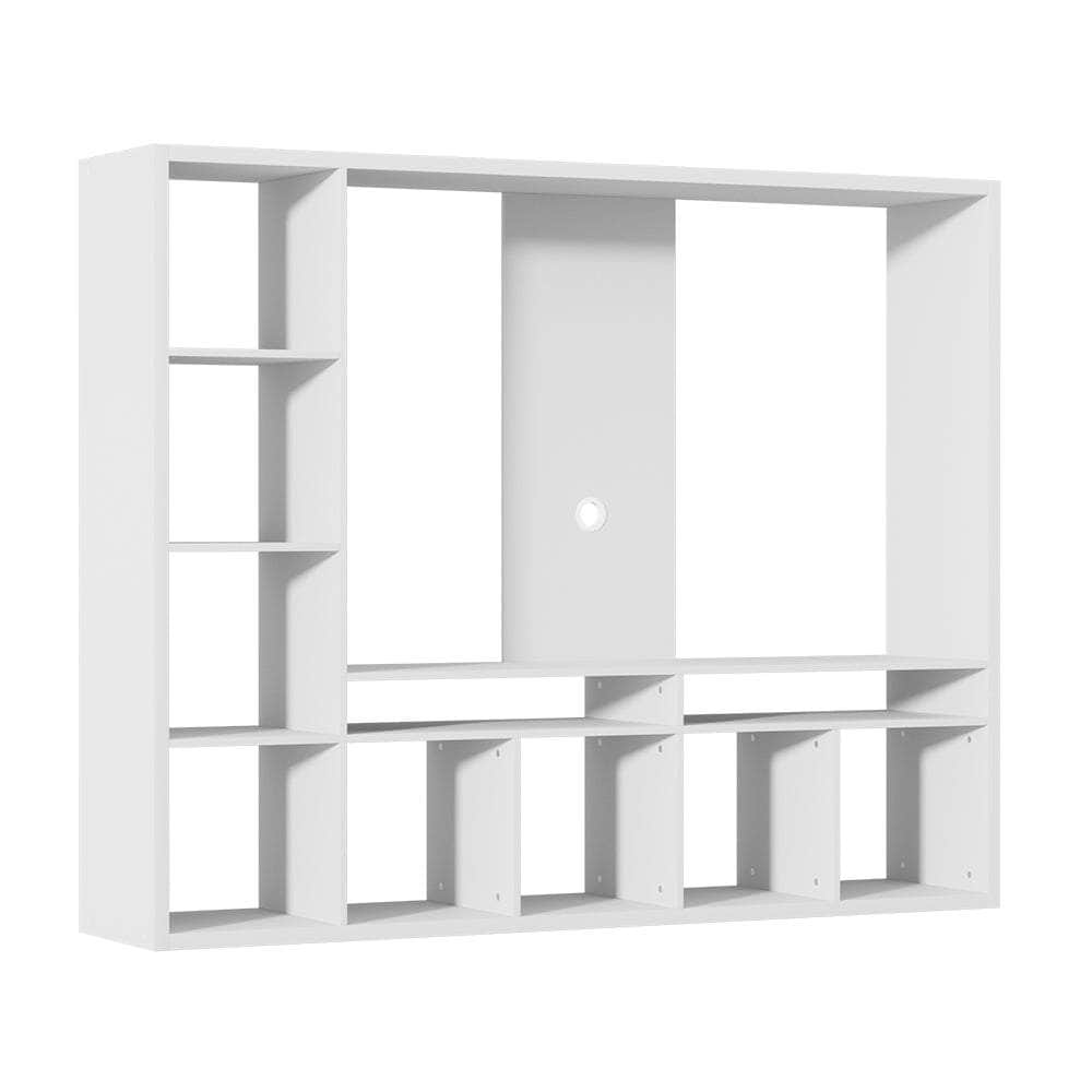 Entertainment Center Unit Tv Stand Cabinet Open Shelves 183Cm White