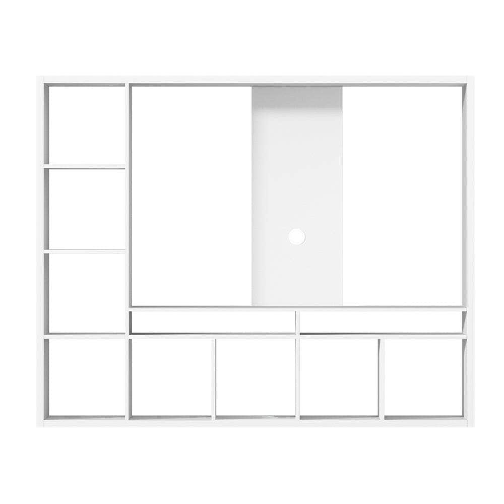 Entertainment Center Unit Tv Stand Cabinet Open Shelves 183Cm White