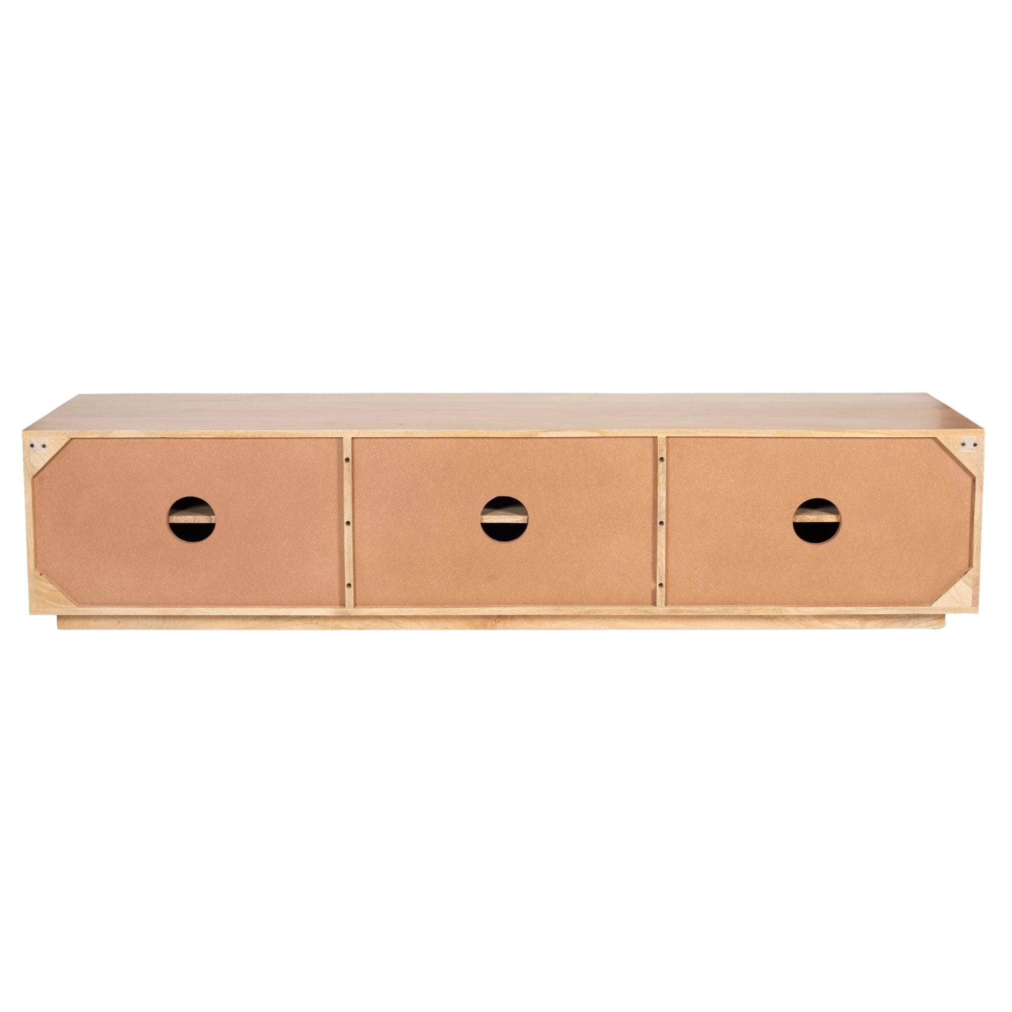 Entertainment Tv Unit 200Cm 3 Door Solid Mango Wood - Natural