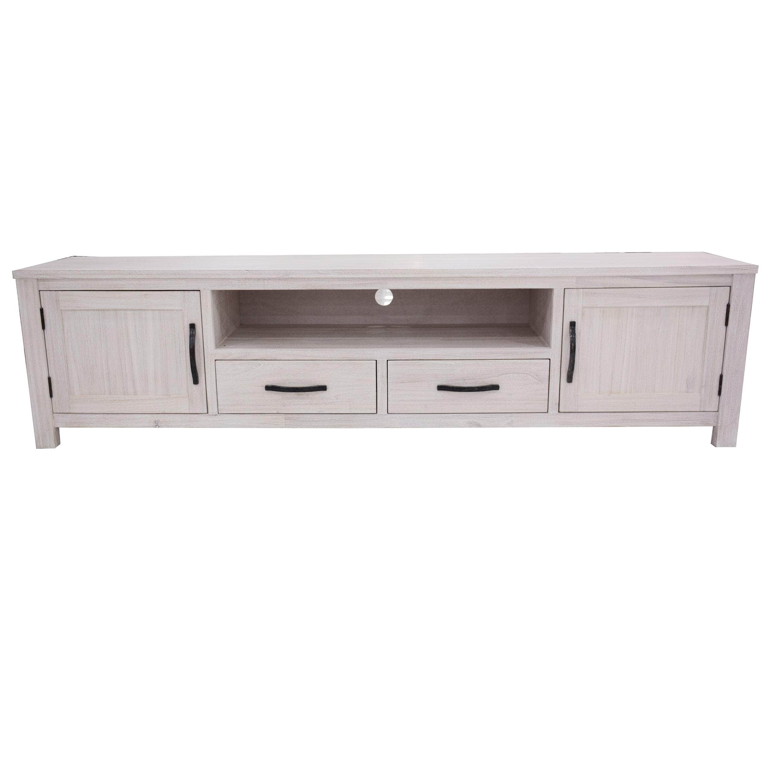 Entertainment Tv Unit 216Cm 2 Drawer 2 Door Mt Ash Wood - White