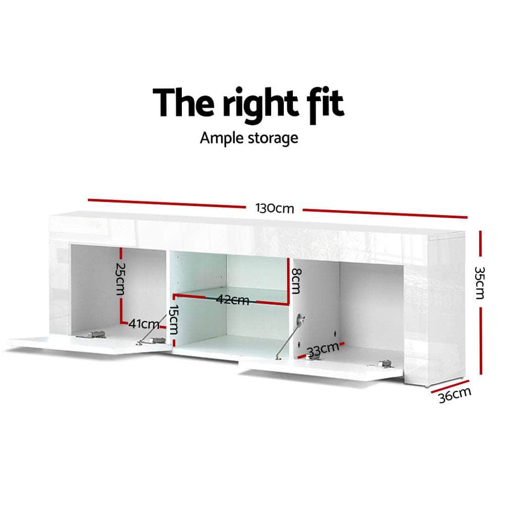 Entertainment Unit Tv Cabinet 130Cm White Ivan