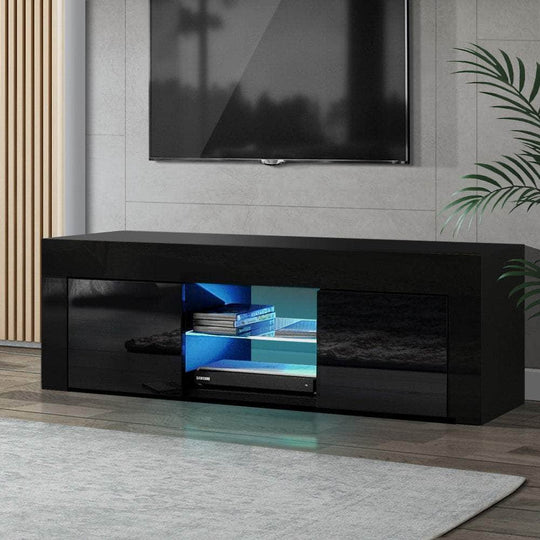 130cm RGB TV Stand Cabinet Entertainment Unit Gloss | Paypal