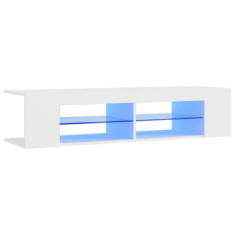 Entertainment Unit with LED Lights White