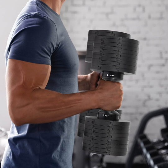 Eon 2x 36kg Adjustable Dial Dumbbells Home Gym Weight Set - 36Kg - photo 9