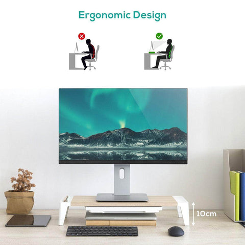 Ergolife Monitor Stand Riser With Storage Drawer