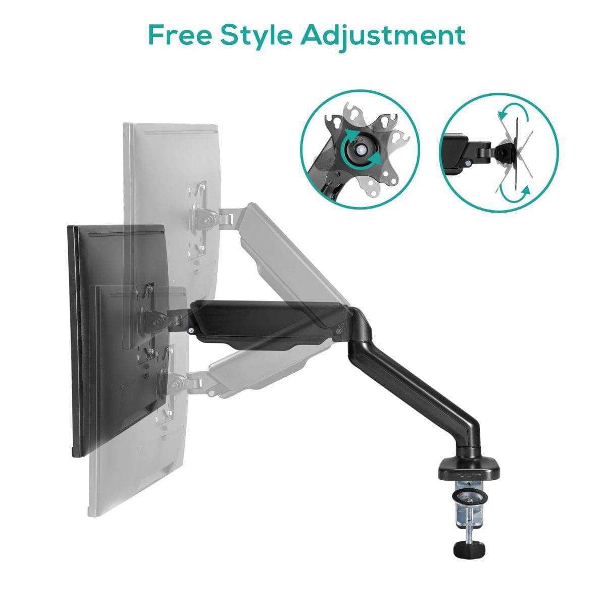 Ergolife Single Monitor Screen Steel Gas Spring Monitor Arm