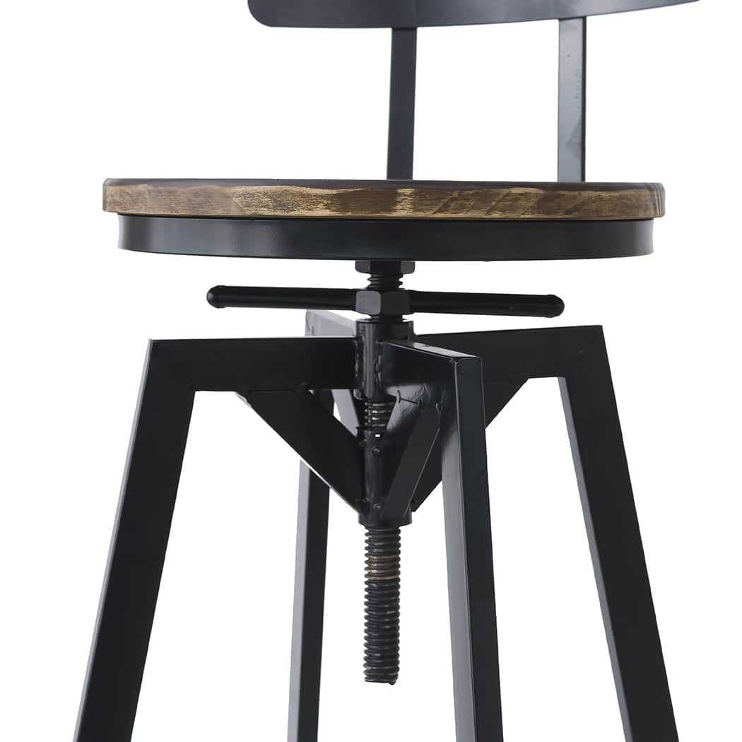 Ergonomic 2x Bar Stool Industrial Adjustable  High Back Support