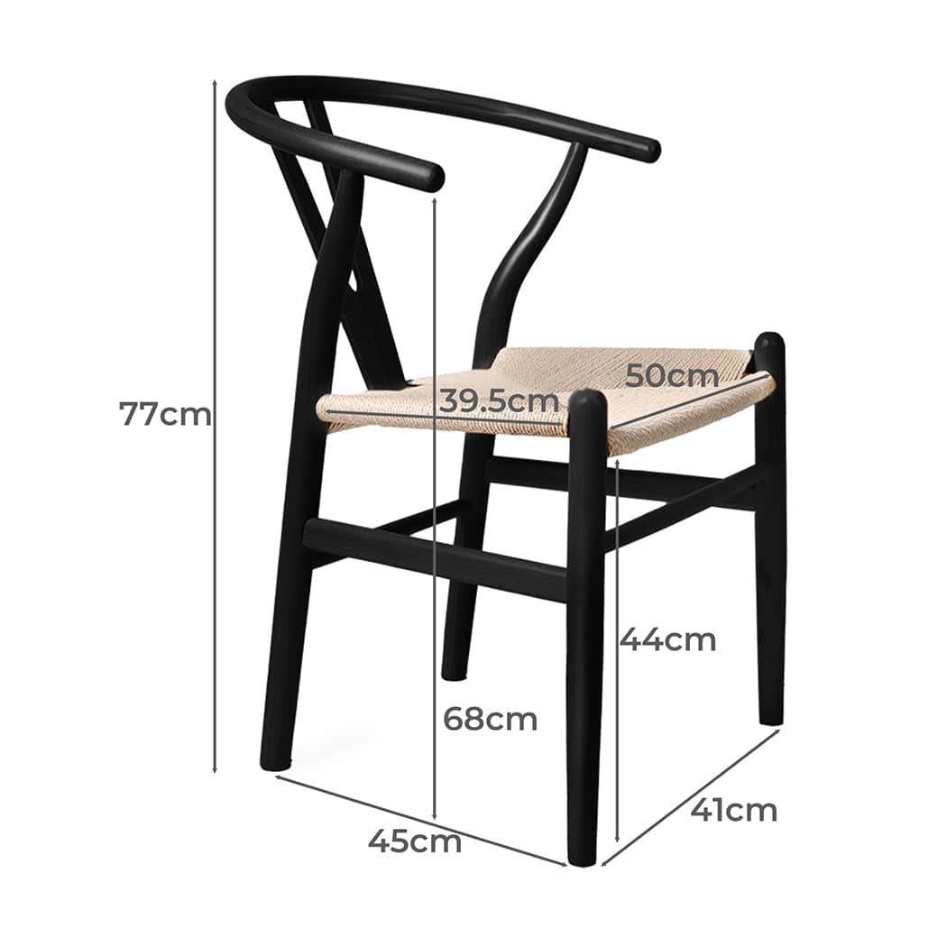 Ergonomic 2x Dining Chairs Wooden Hans Black  Premium Quality Build