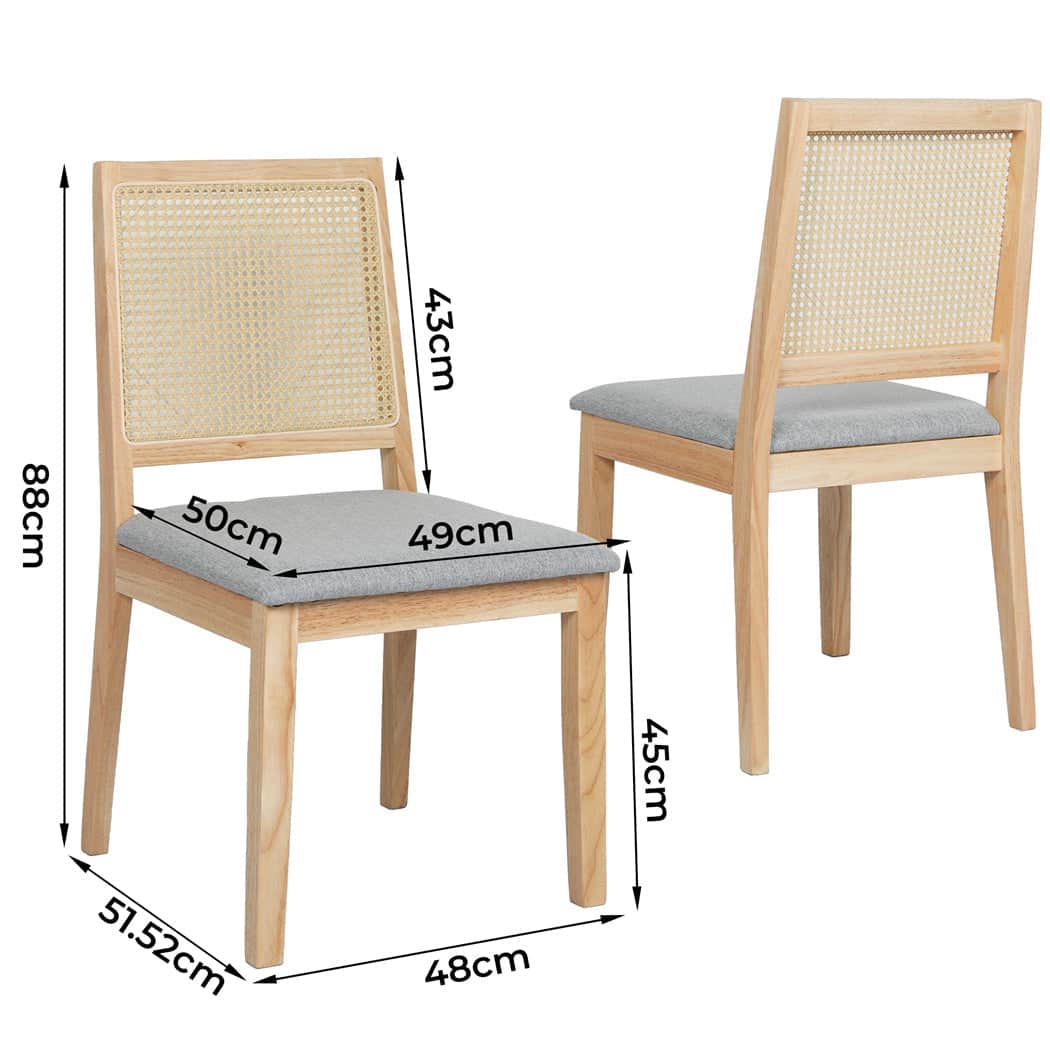 Ergonomic 4X Cane Dining Chair Rattan Armless Seat  Premium Quality