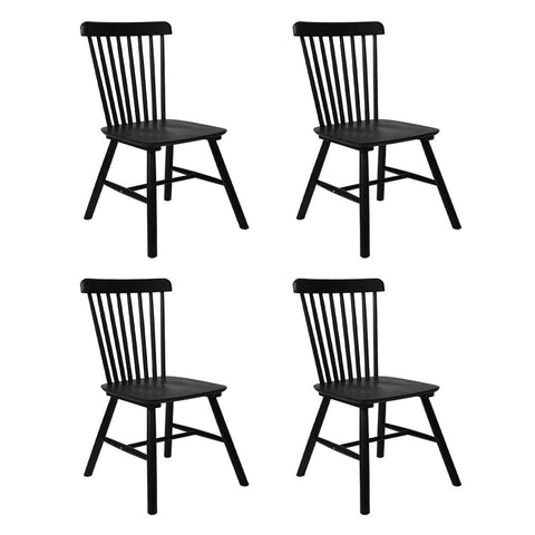 Ergonomic 4x Dining Chairs Kitchen Winsor Black  High Back Support