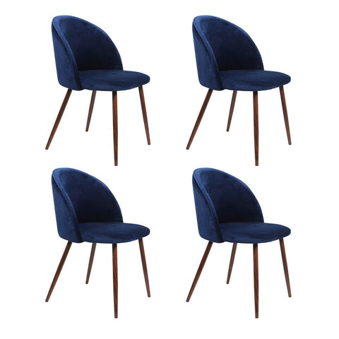 Ergonomic 4x Dining Chairs Seat French Navy  Space-Saving Design