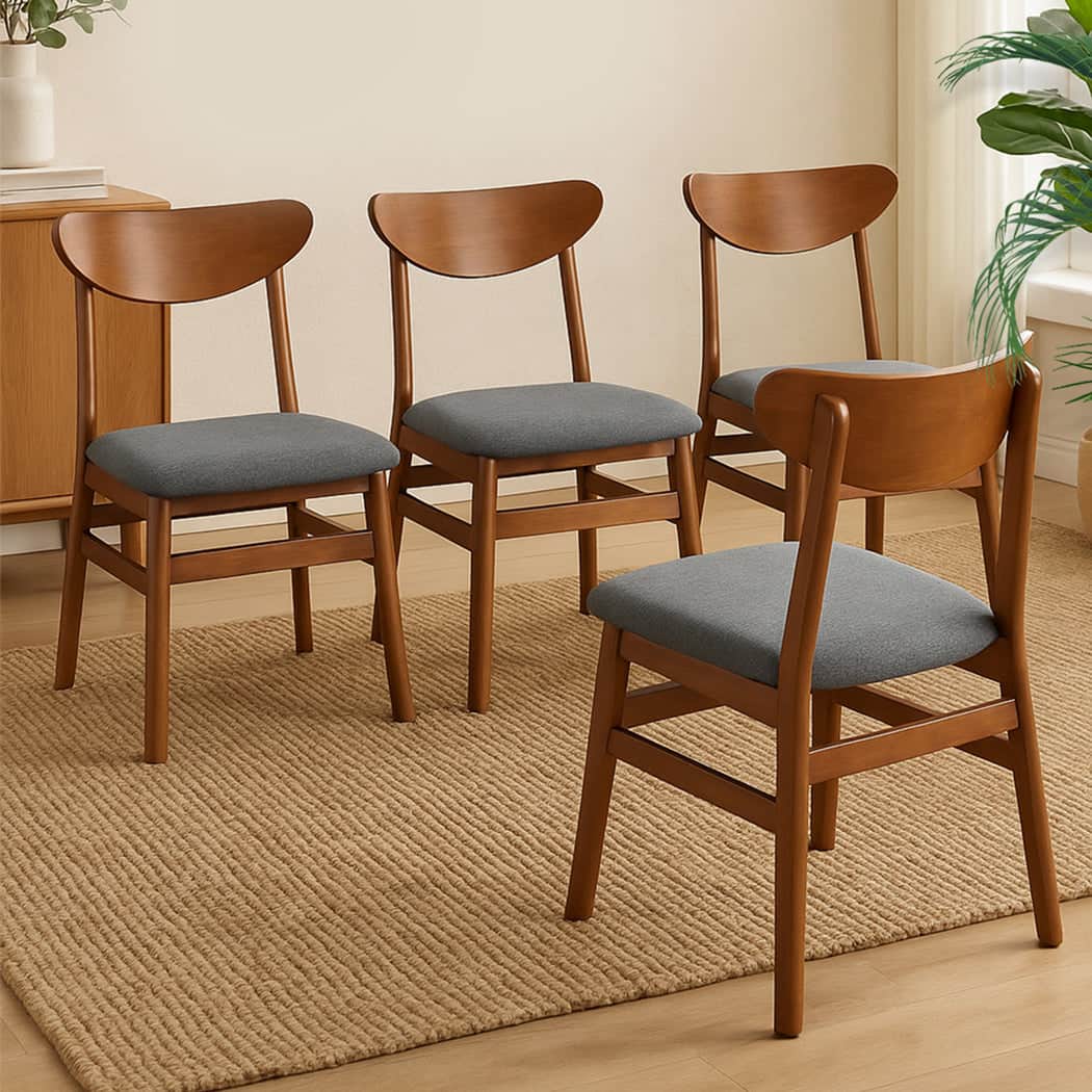 Ergonomic 4xDining Chairs Kitchen Chair  Easy Assembly Classic