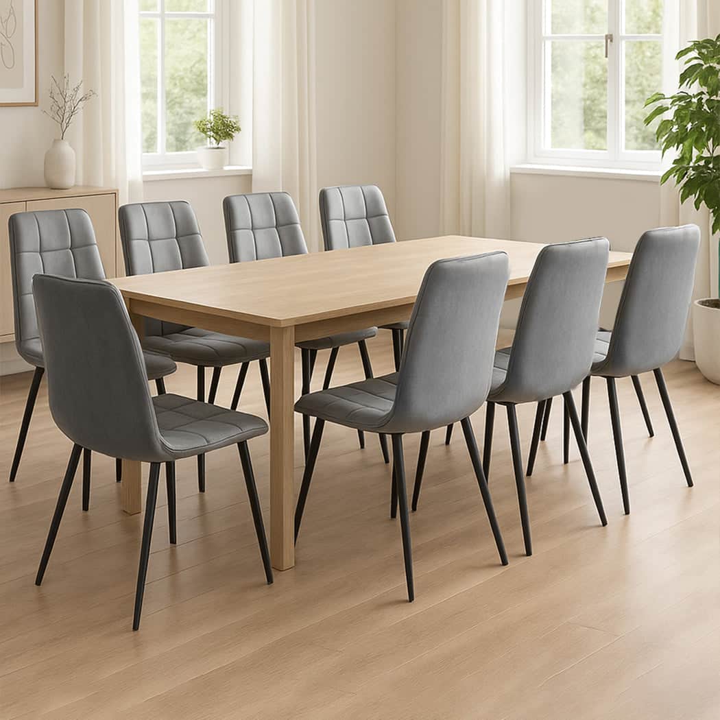 Ergonomic 8x Dining Chairs Kitchen Chair  High Back Support