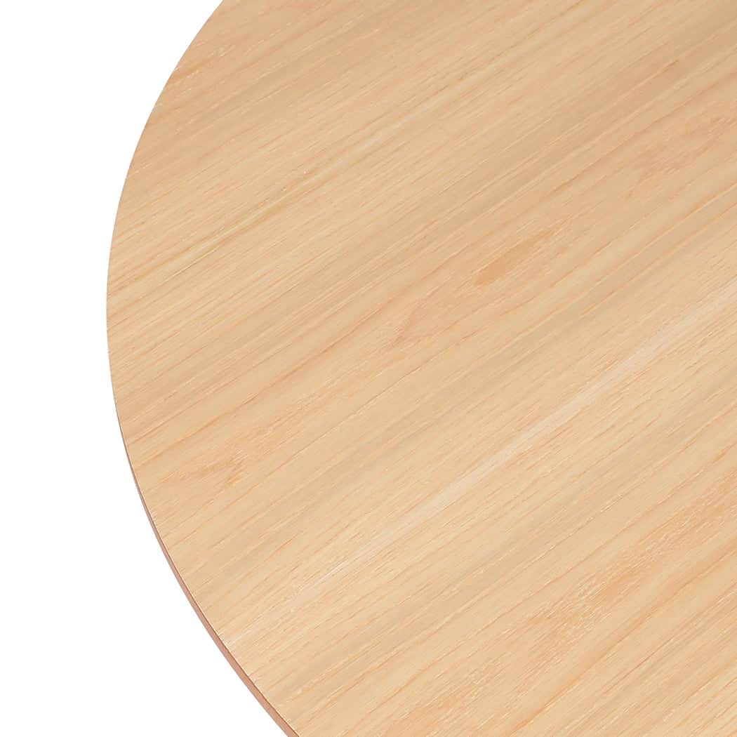 Ergonomic Dining Table Round Rubberwood Base 100cm Natural 100 CM