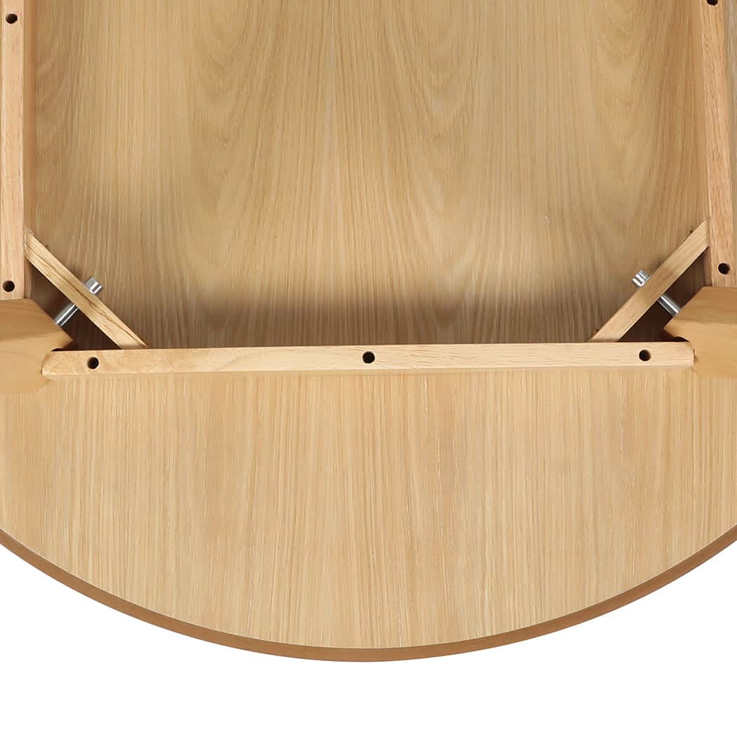 Ergonomic Dining Table Round Rubberwood Base 100cm Natural 100 CM