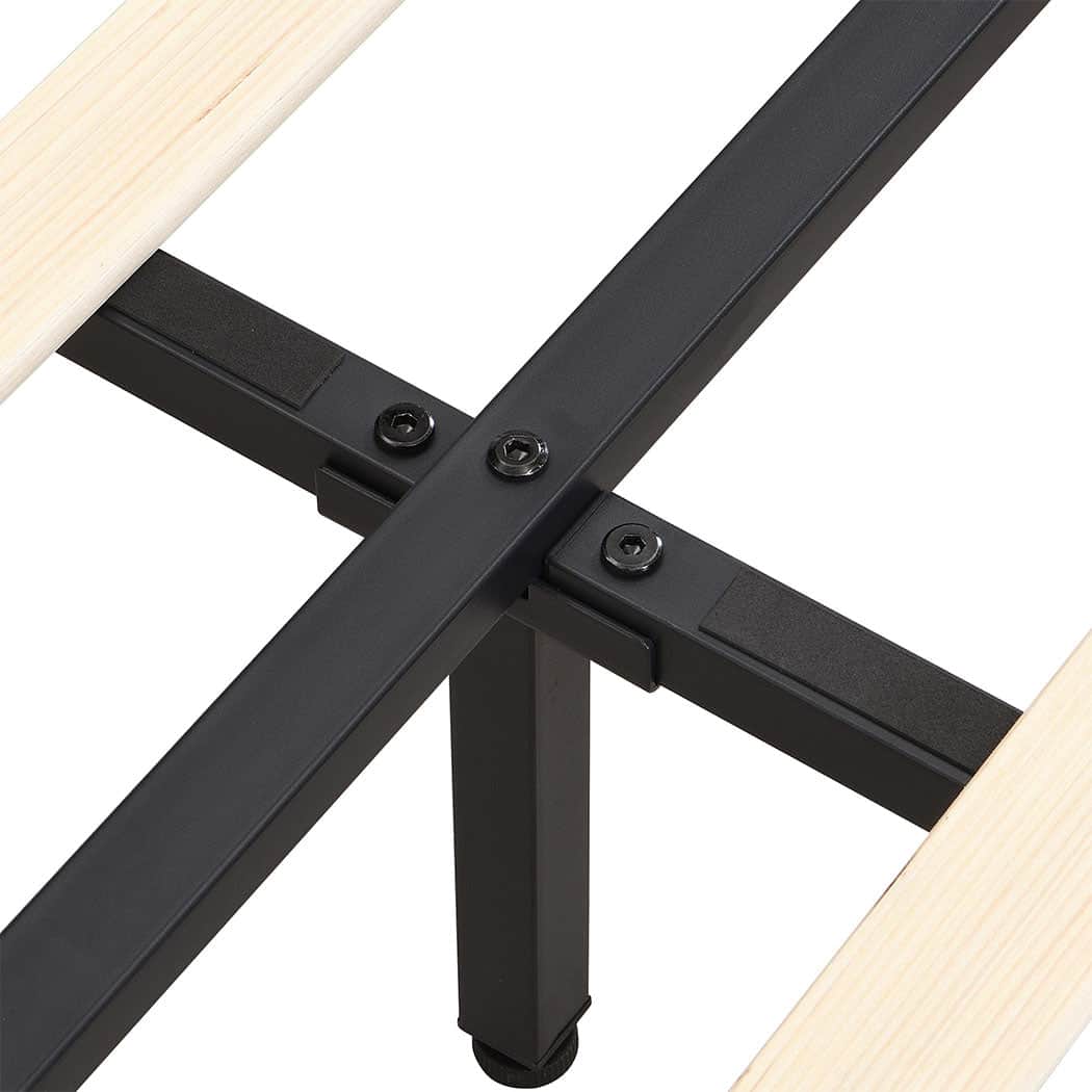 Ergonomic Floating Bed Frame Double with Headboard LED Lights