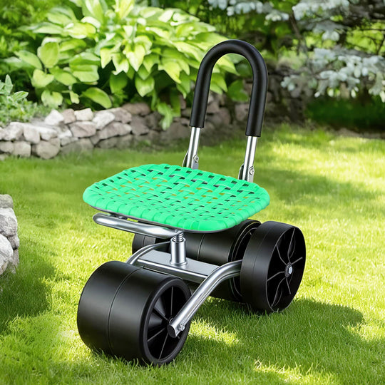 Gardening Cart 360 Swivel Seat Adjustable Rolling Scooter