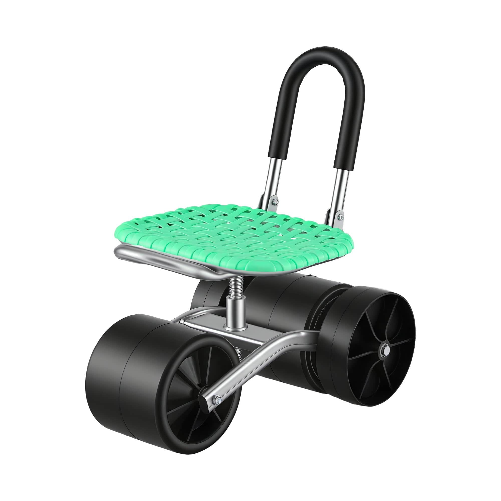 Ergonomic Gardening Cart with 360° Swivel Seat Adjustable Rolling Scooter