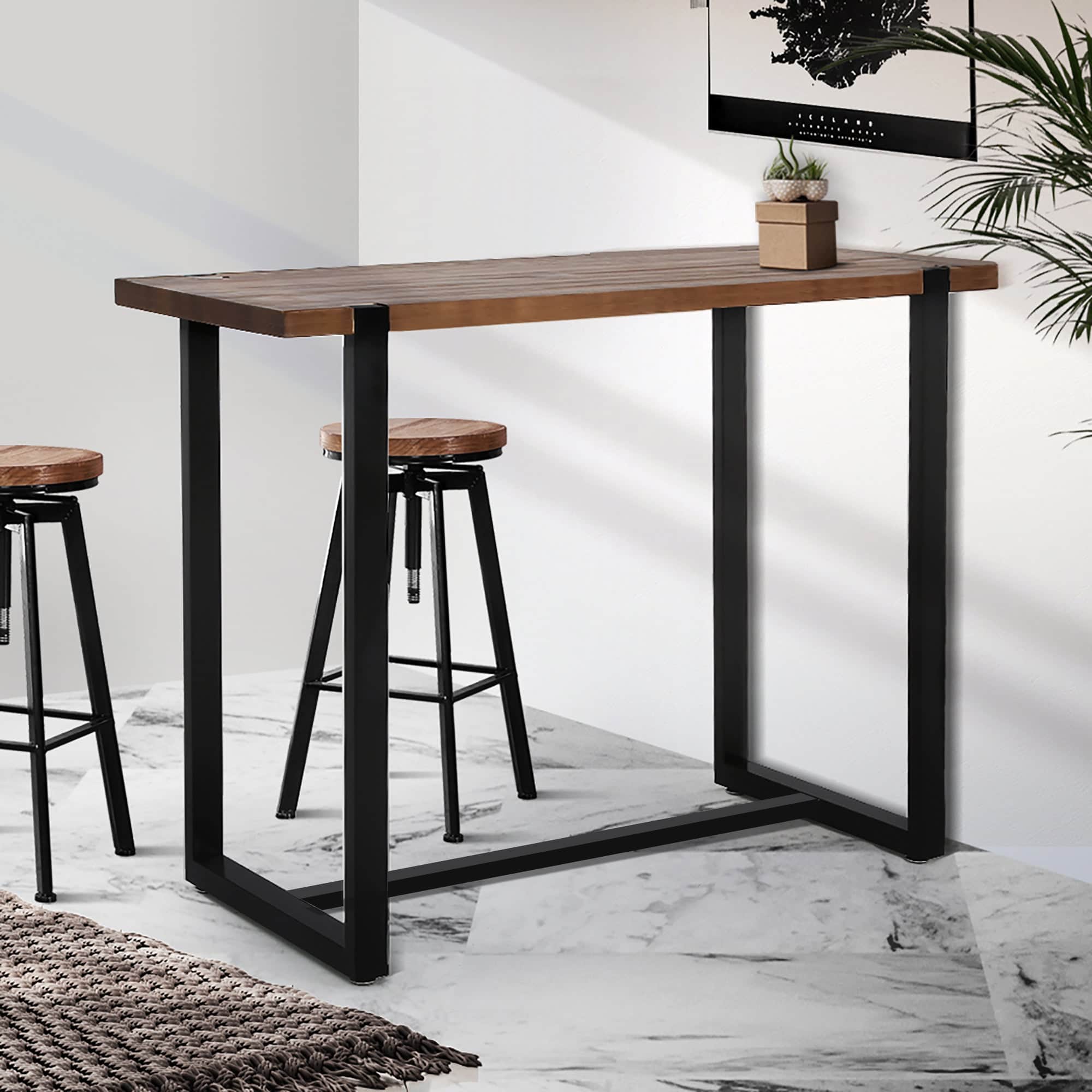 Ergonomic High Bar Table Industrial Pub  Adjustable Height Classic