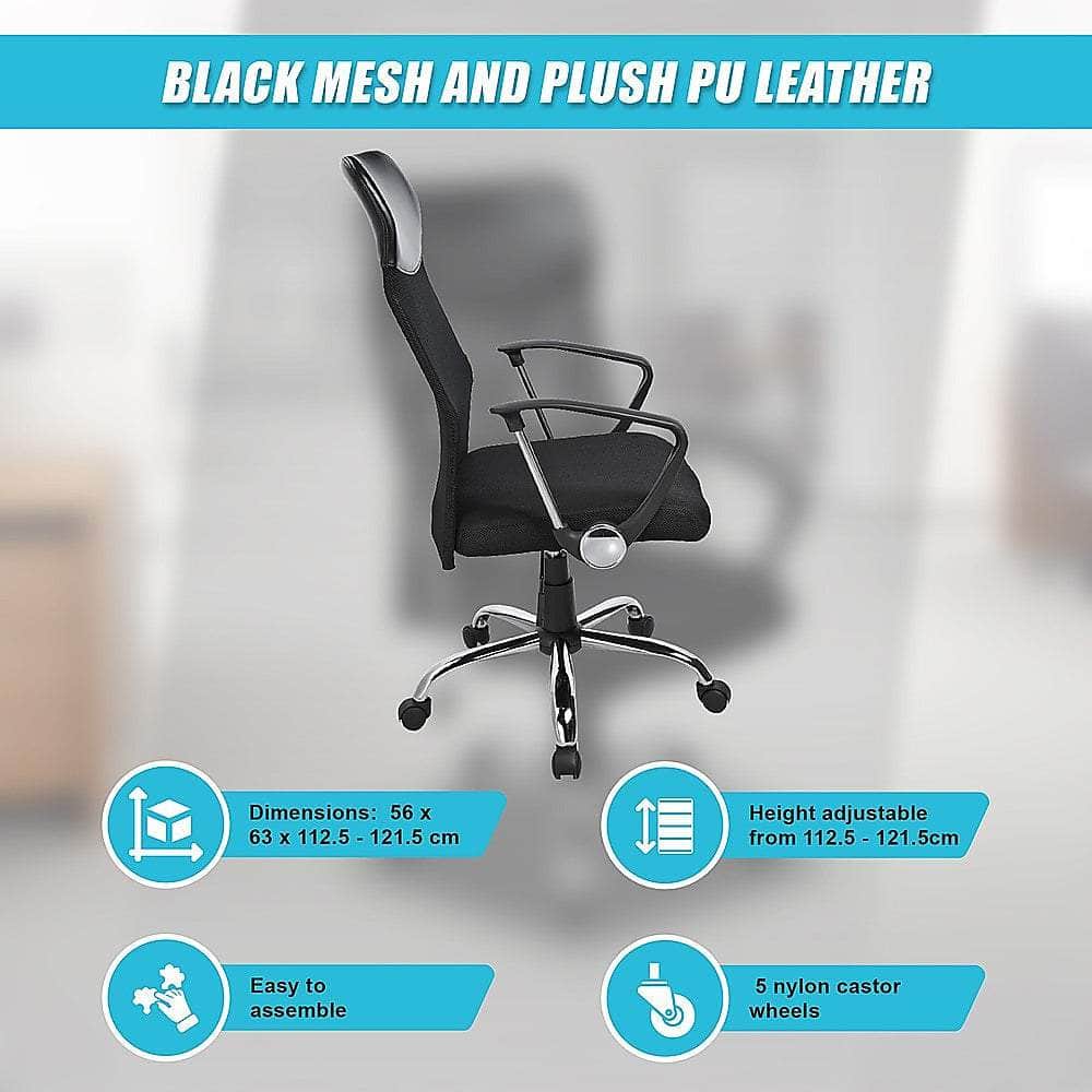 Ergonomic Mesh Pu Leather Office Chair
