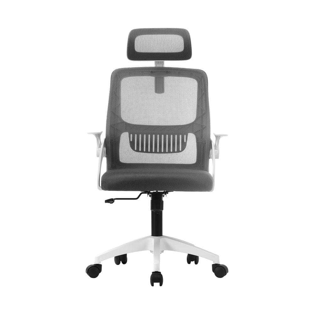 Ergonomic Office Chair Back Support Dark Grey&White