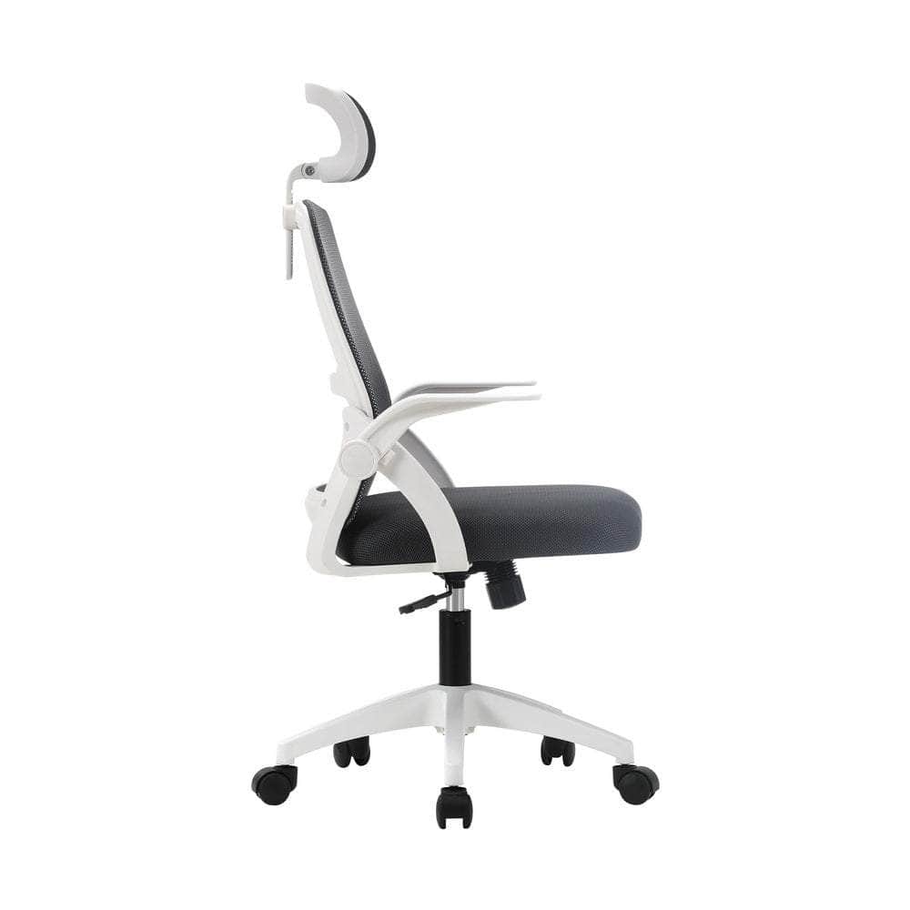 Ergonomic Office Chair Back Support Dark Grey&White