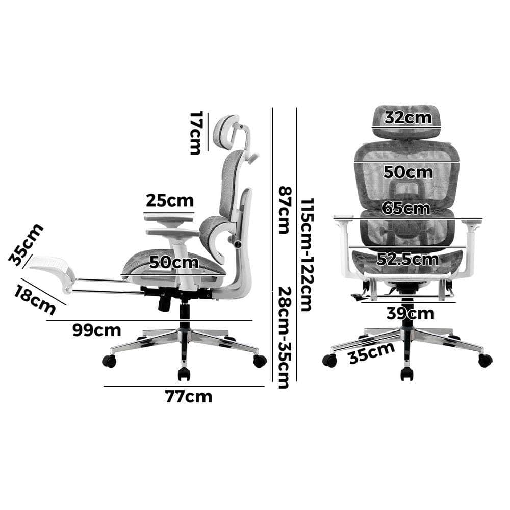 Ergonomic Office Chair Mesh Executive Seat Black/Grey/White