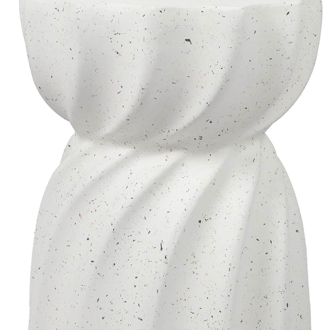 Ergonomic Side Table End Terrazzo Hourglass  Wood Finish Classic