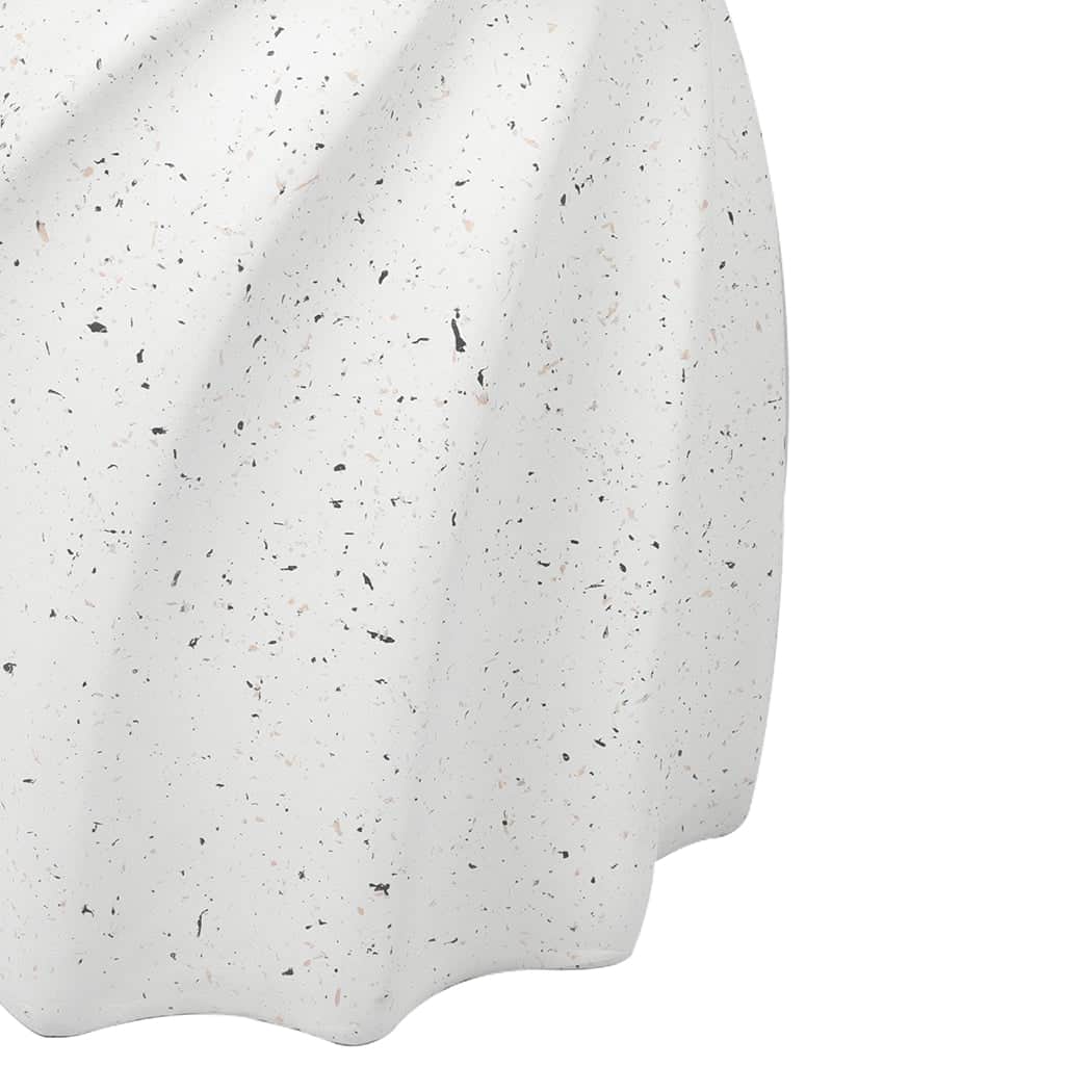 Ergonomic Side Table End Terrazzo Hourglass  Wood Finish Classic