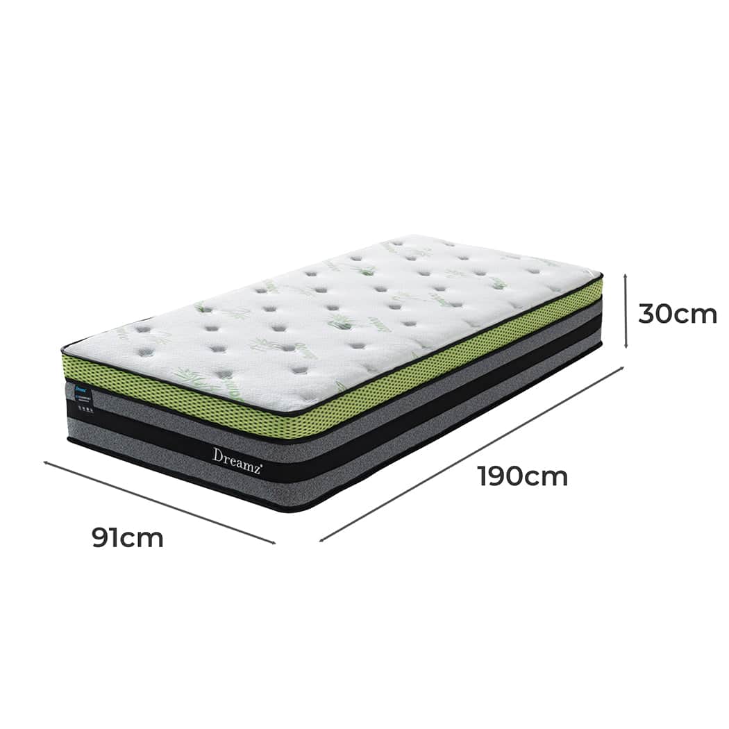 Ergonomic Single Cooling Mattress Pocket  Scandi Inspired Design