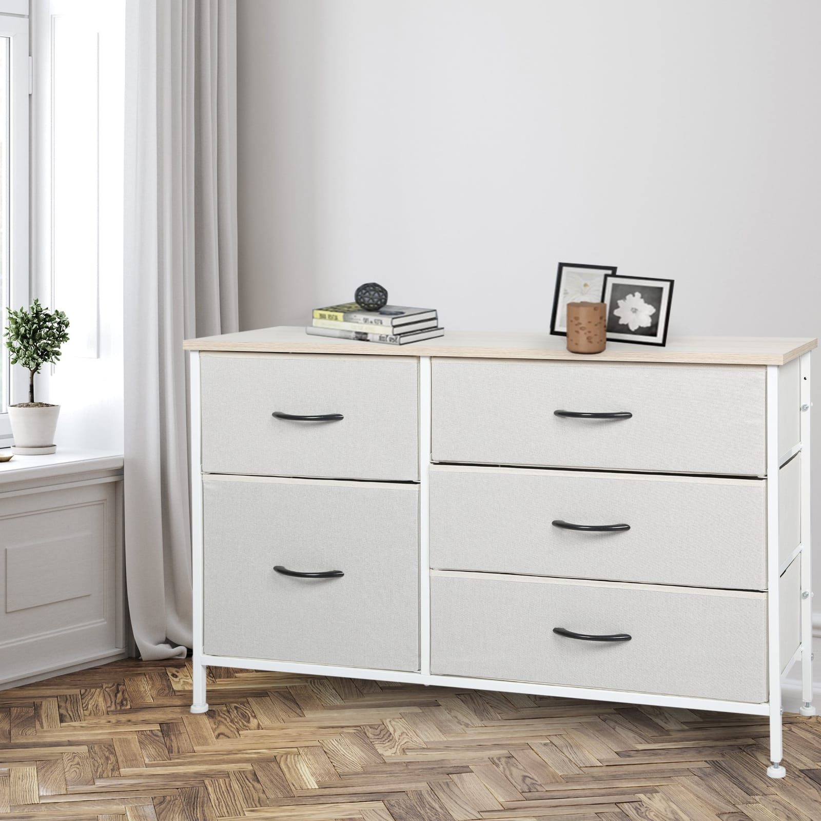 id4 - Ergonomic Storage Cabinet Tower Chest of Beige  Scandi Inspired - photo 11