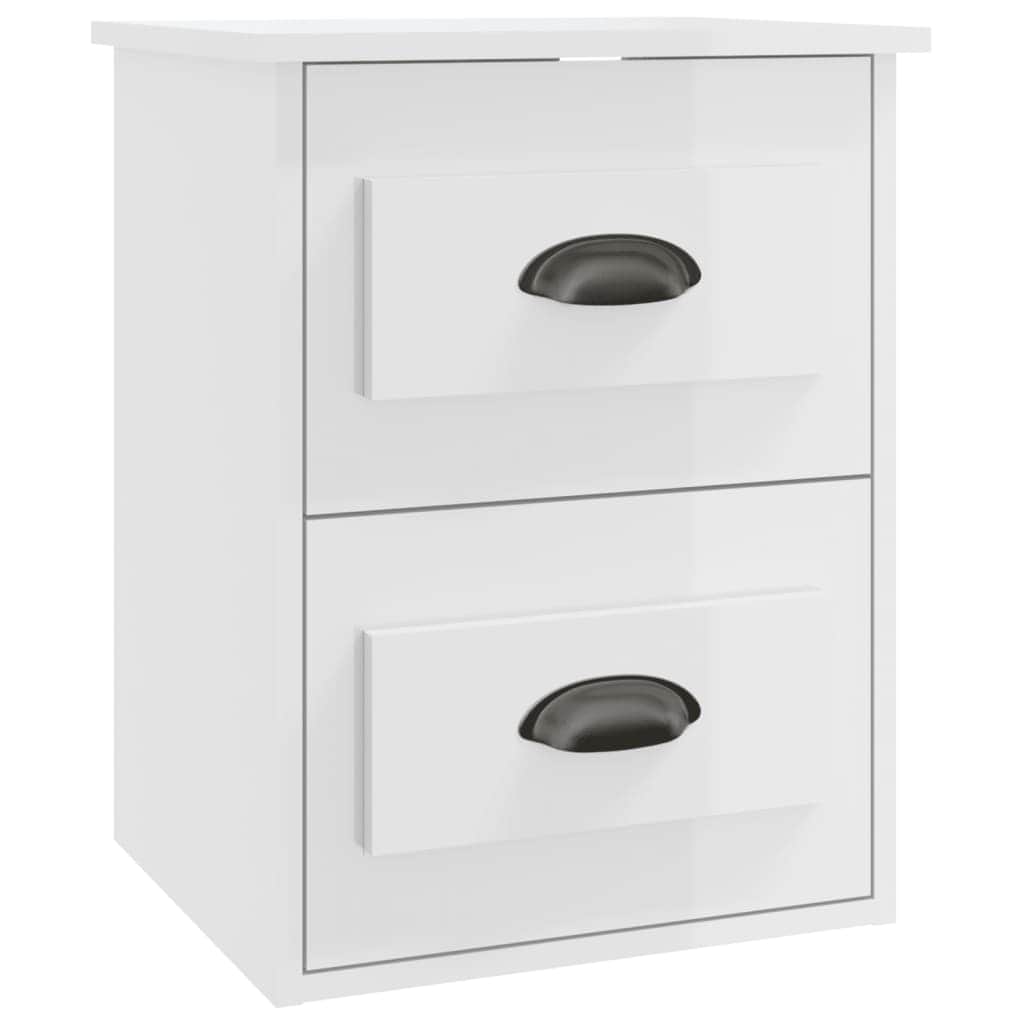Ethereal Dreams: Wall-mounted White Bedside Cabinet