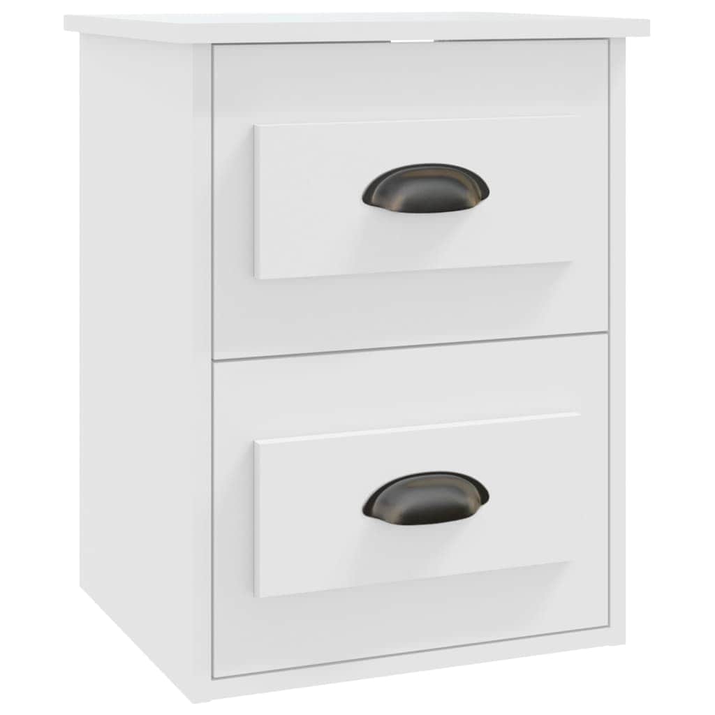 Ethereal Dreams: Wall-mounted White Bedside Cabinet