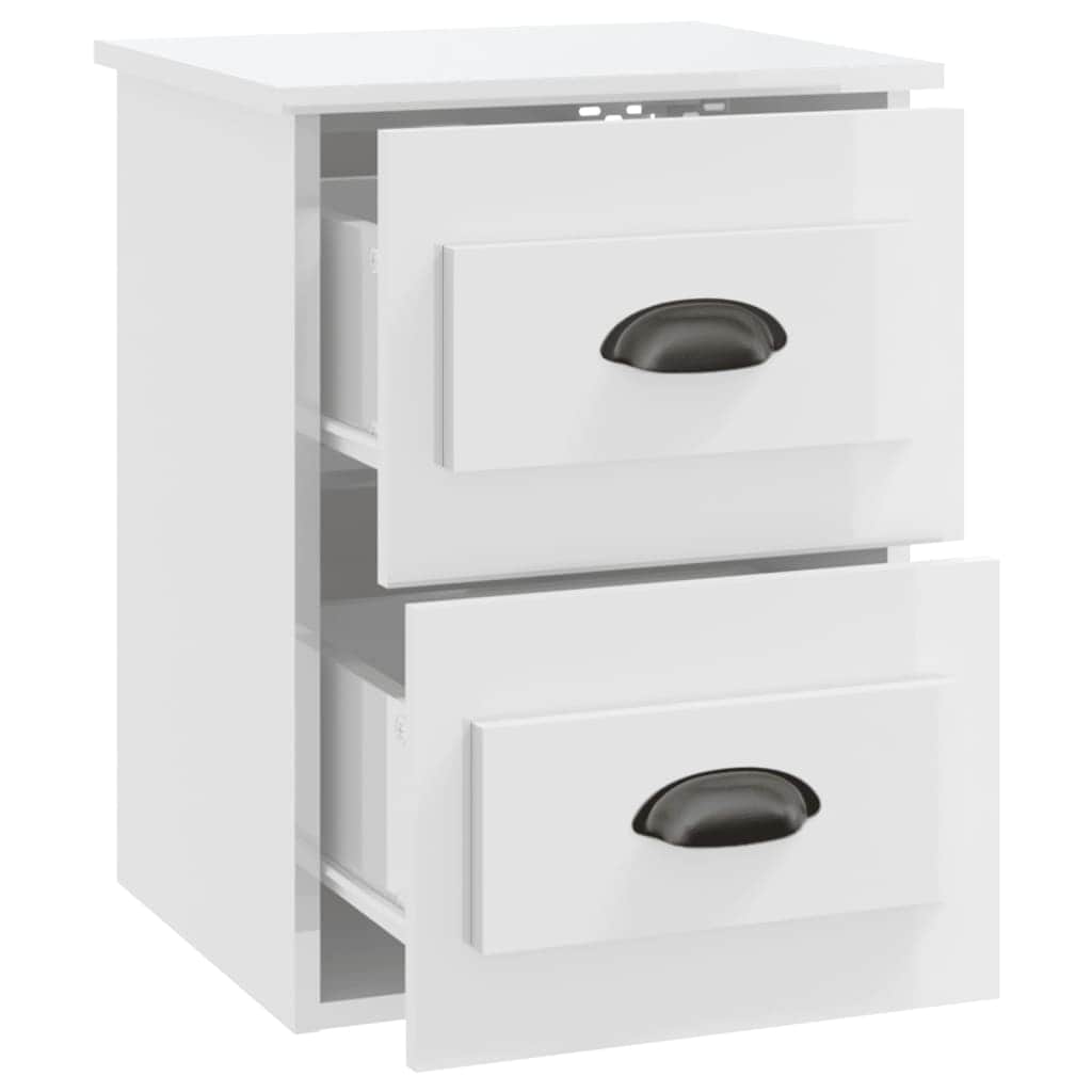 Ethereal Dreams: Wall-mounted White Bedside Cabinet