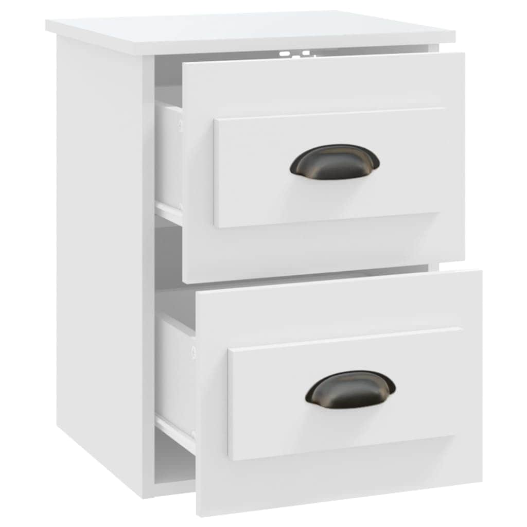 Ethereal Dreams: Wall-mounted White Bedside Cabinet