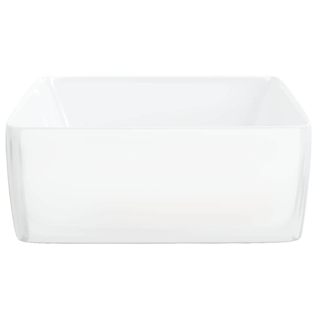 Ethereal Elegance: Rectangular White Ceramic Wash Basin