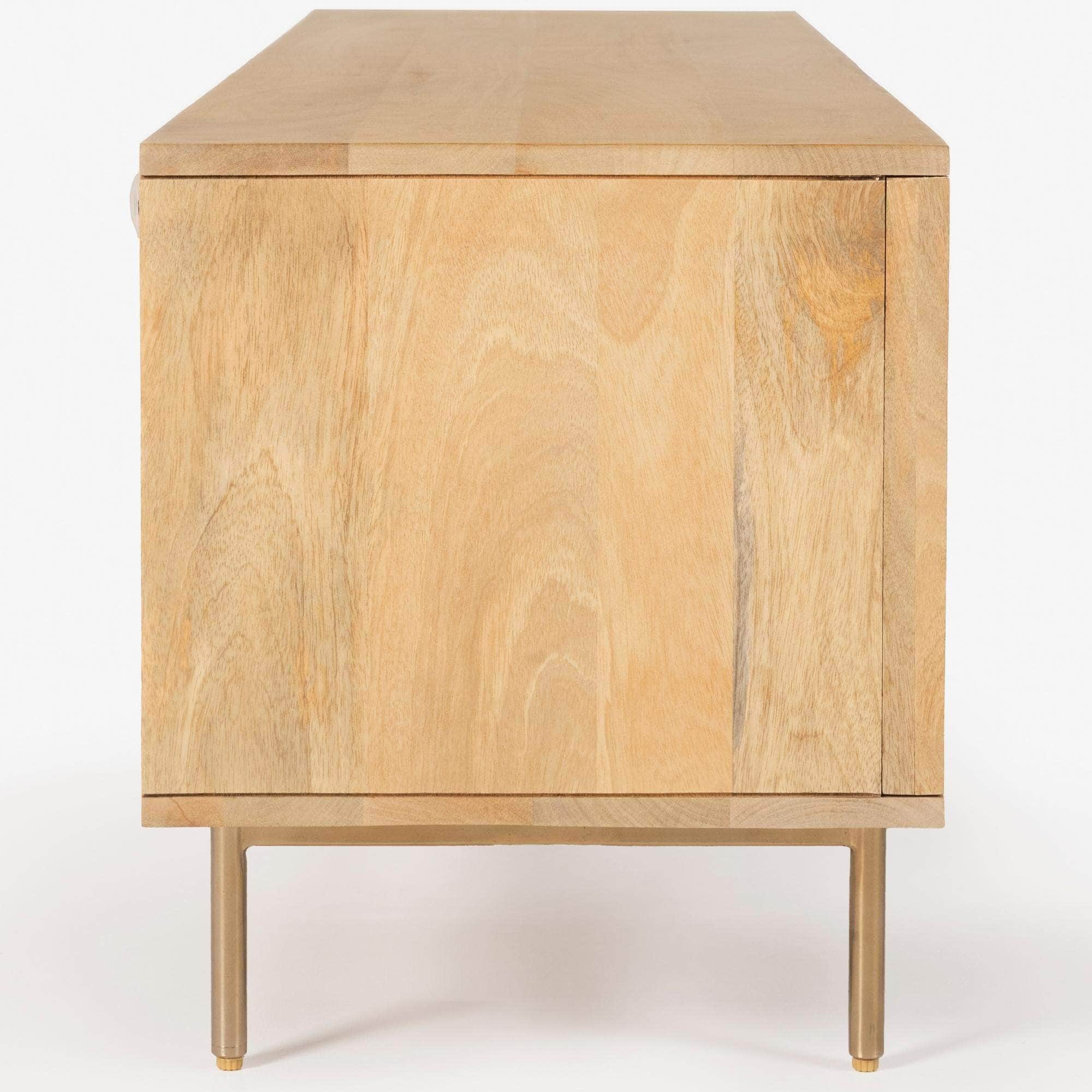 Etu Entertainment Tv Unit 147Cm Solid Mango Wood Rattan Furniture