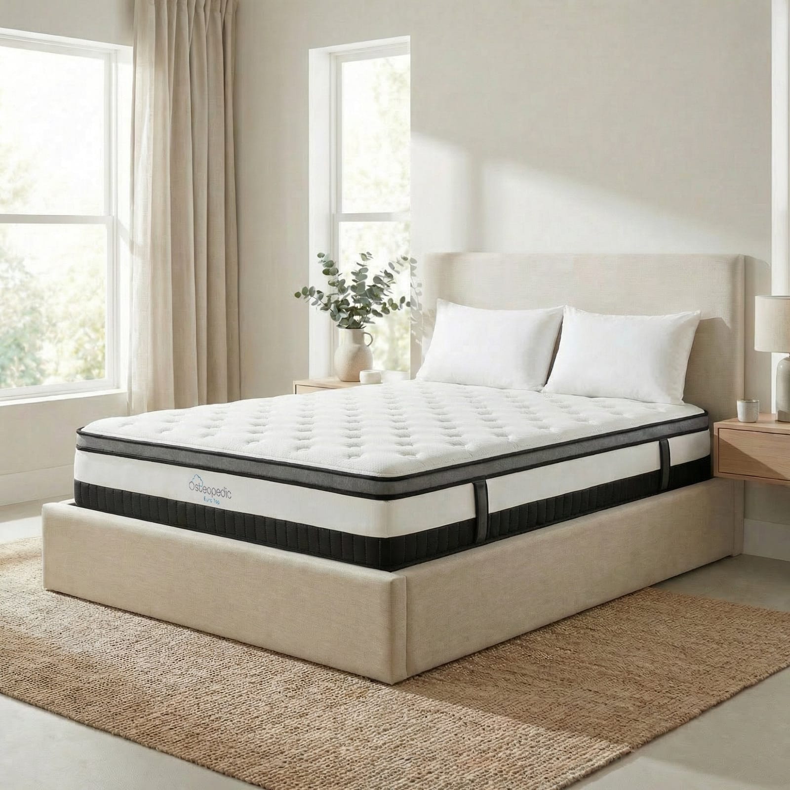 Euro Top Pocket Spring Mattress Double 5 Zone Memory Foam Medium Firm Bed