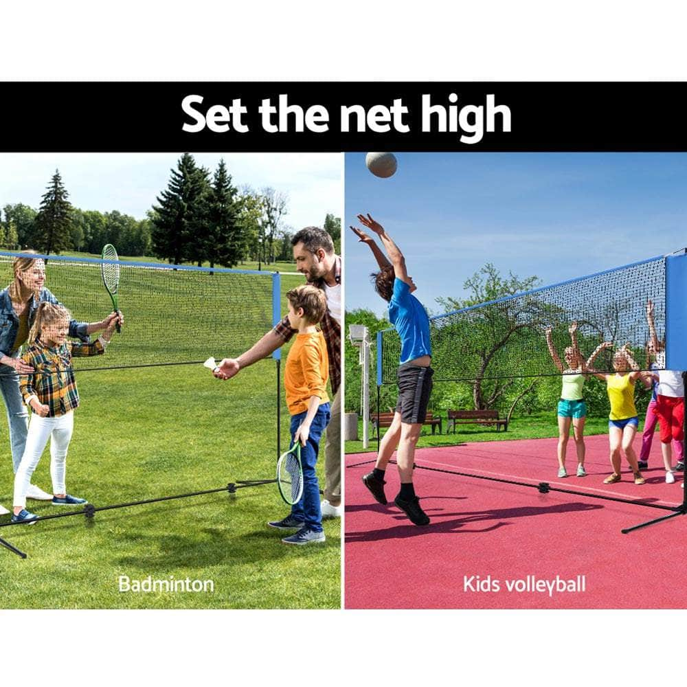 Everfit Portable Sports Net Stand Badminton Volleyball Tennis Soccer 4m 4ft Blue