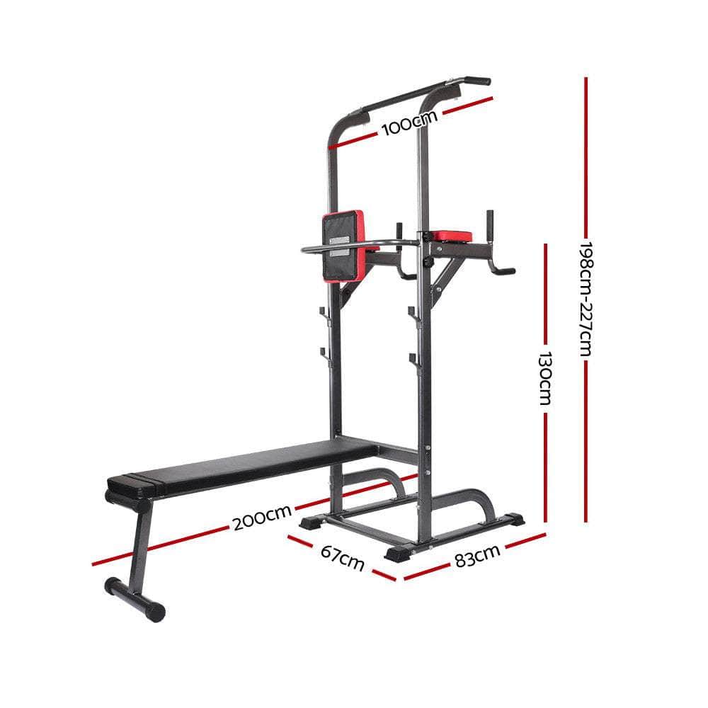 Everfit Power Tower 9-IN-1 Multi-Function Station Fitness Gym Equipment