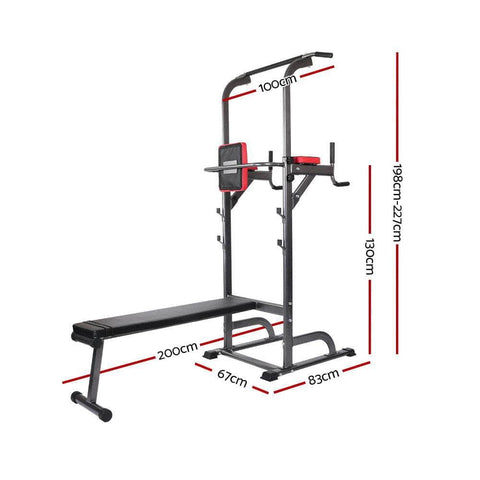 Everfit Power Tower 9-IN-1 Multi-Function Station Fitness Gym Equipment