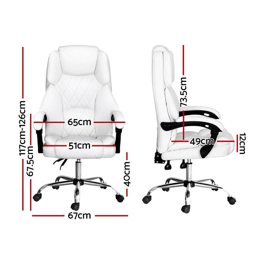 Executive Office Chair Leather Recliner Espresso