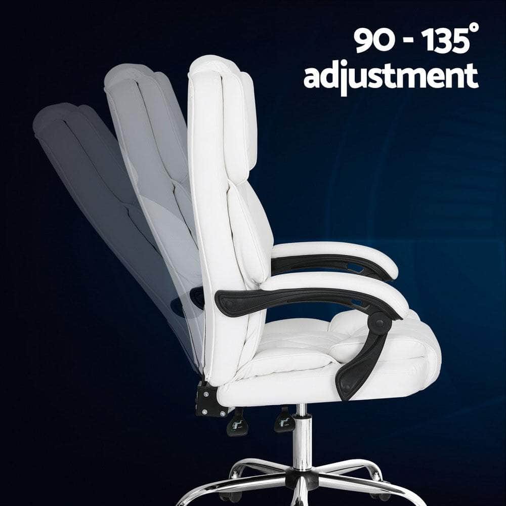 Executive Office Chair Leather Recliner Espresso