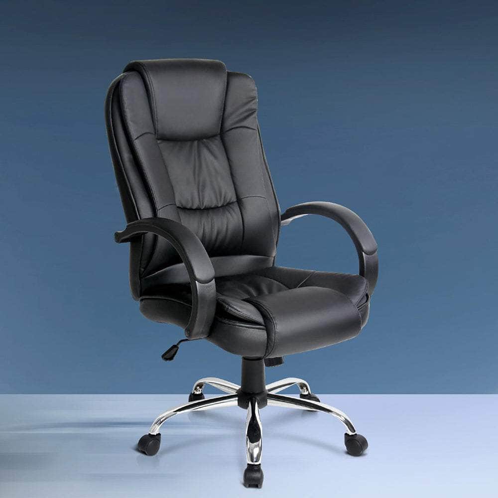 Executive Office Chair Leather Tilt Black