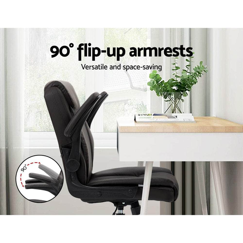 Executive Office Chair Mid Back Brown