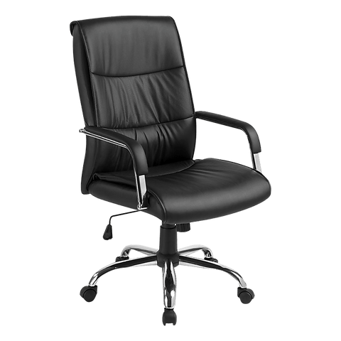 Executive Pu Leather Office Chair With Padded Seat In Classic Black