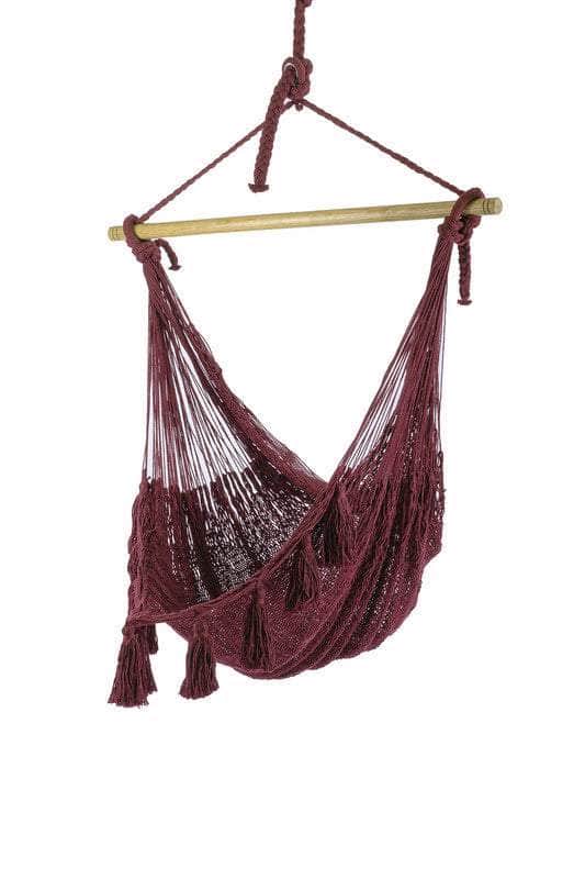 Extra Large Mexican Hammock Chair In Outdoor Cotton Maroon