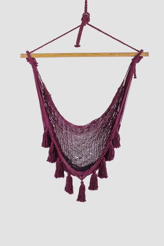 Extra Large Mexican Hammock Chair In Outdoor Cotton Maroon