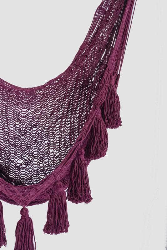 Extra Large Mexican Hammock Chair In Outdoor Cotton Maroon